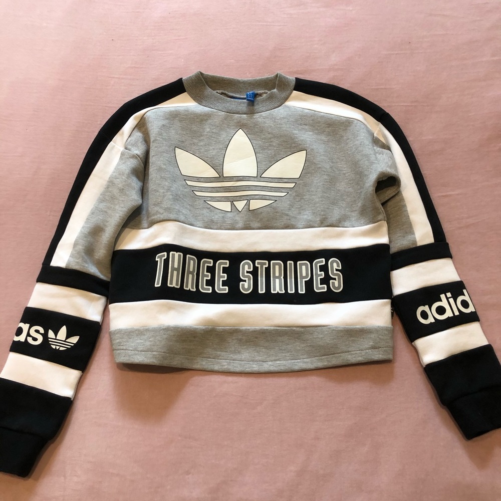Adidas Three Striped Crewneck Sweatshirt